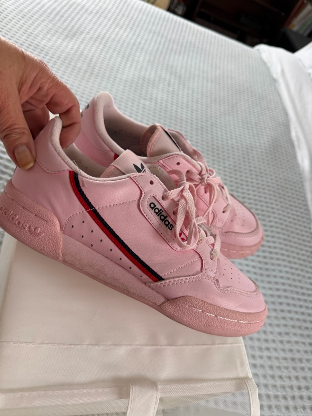ADIDAS Women’s Pink Low-Top Leather Sneakers - Picture 2 of 4